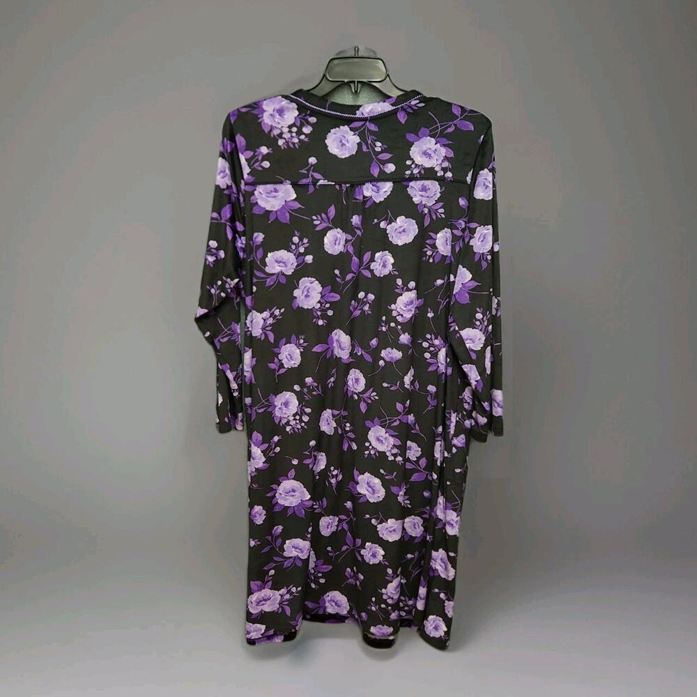 Aria Nightgown Robe XL Purple Cozy Buttery Soft Warm Velour Long Sleeve Pockets - Picture 7 of 9